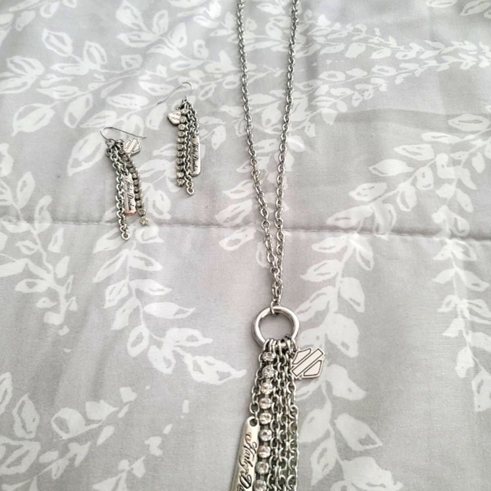 Harley Davidson necklace and earring  set